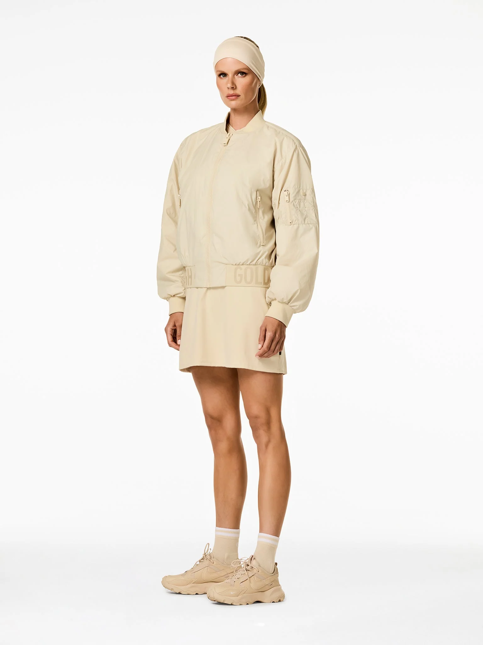 Bombshell Bomber Champagne Outfit