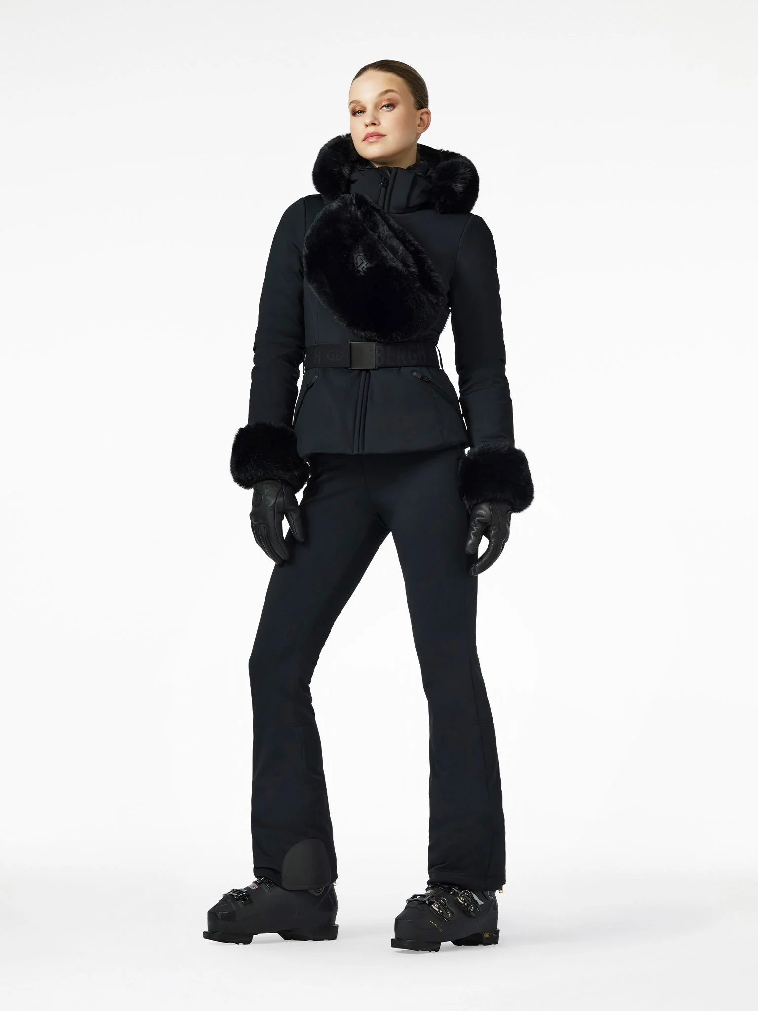 Giselle Faux Border Ski Outfit Black