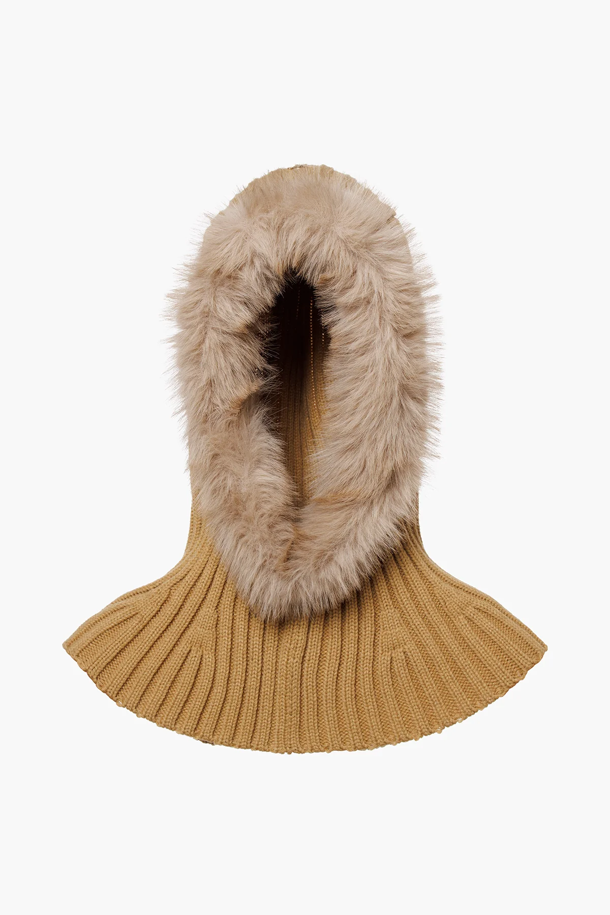 NAOMI hooded scarf FAUX BORDER