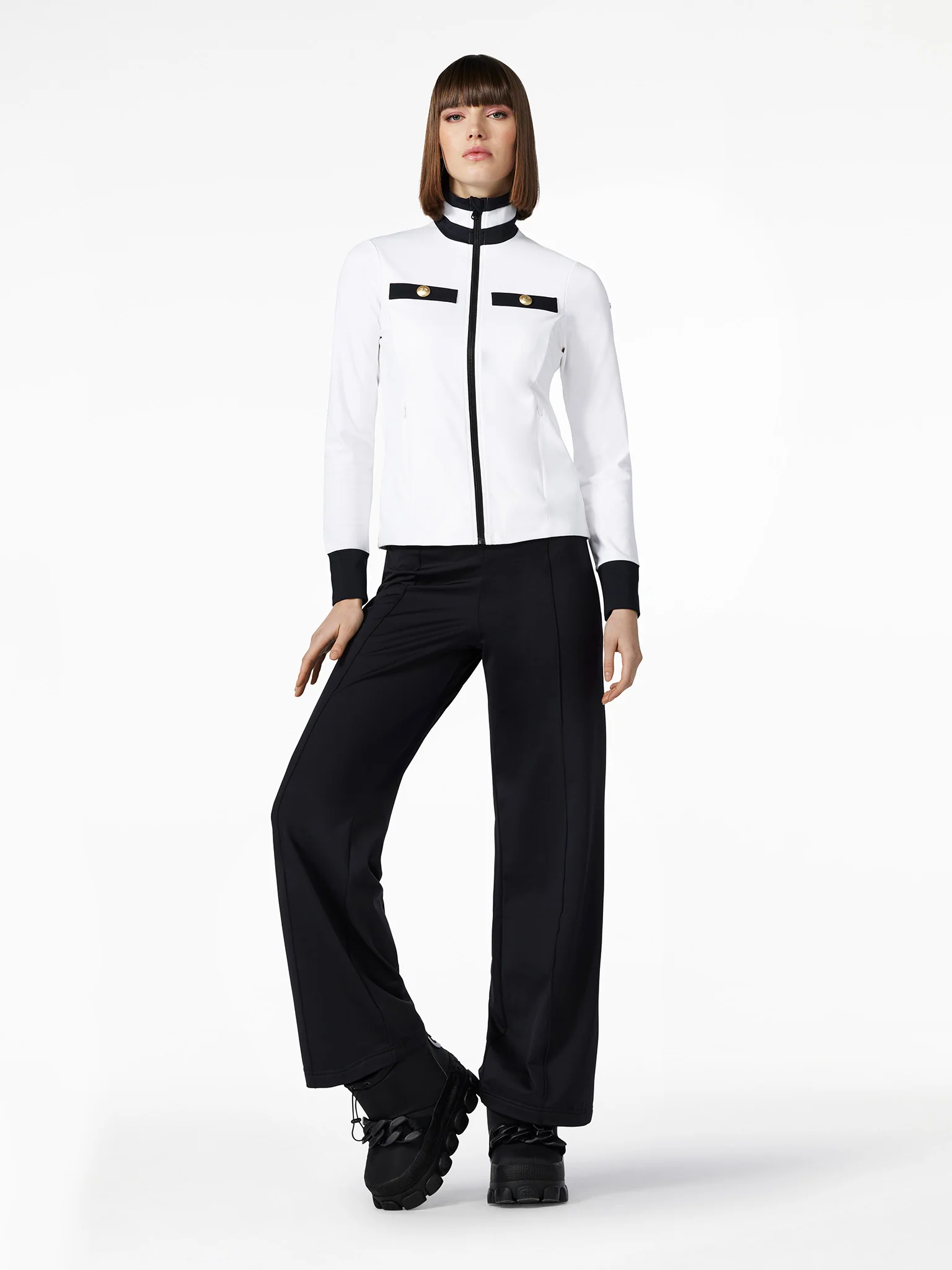 Renee Full Zip Cardigan Outfit White